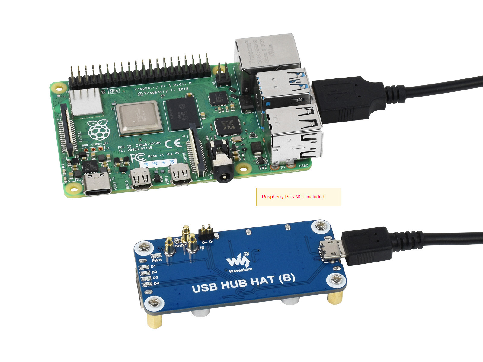 Waveshare USB HUB HAT (B) 4x p - огляд і ціна Pi Zero