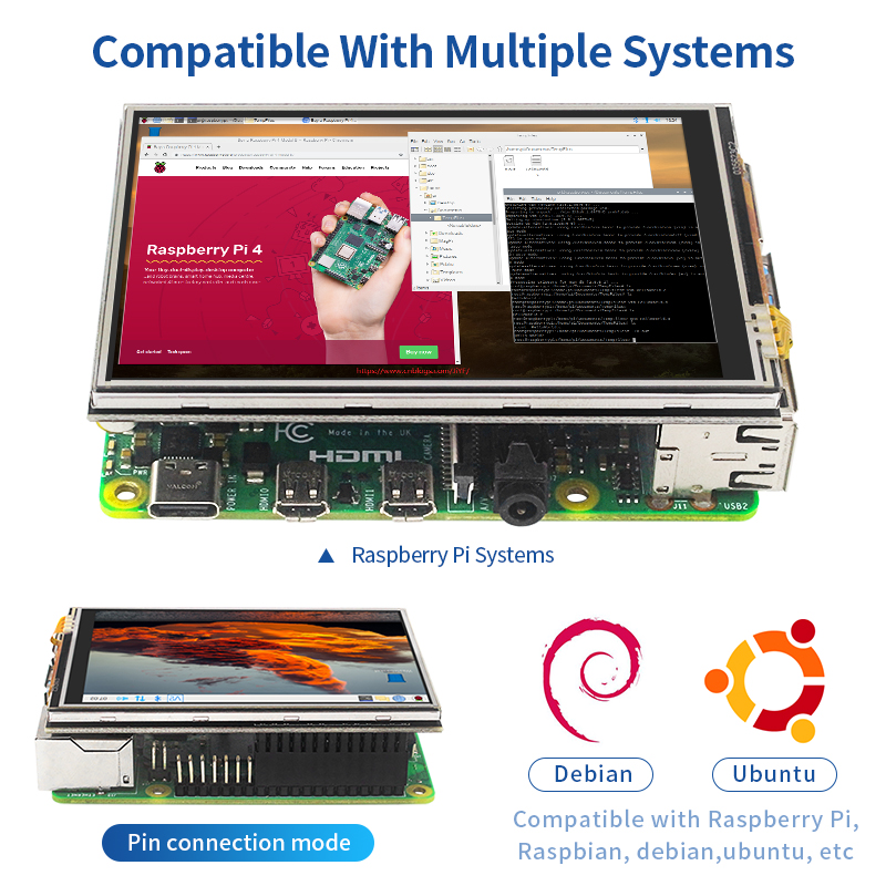 3.5 inch Raspberry Pi 4 Touch  - огляд і ціна Pi 4 Case