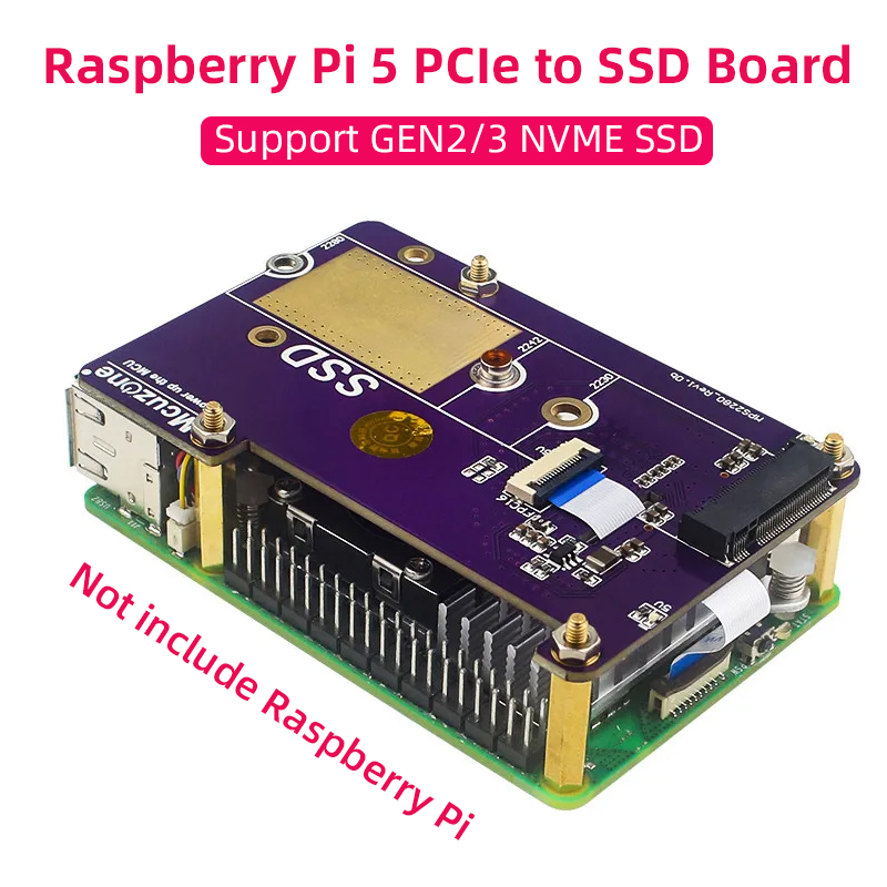 Raspberry Pi 5 PCIe to M.2 NVM - огляд і ціна Pi 5 Case