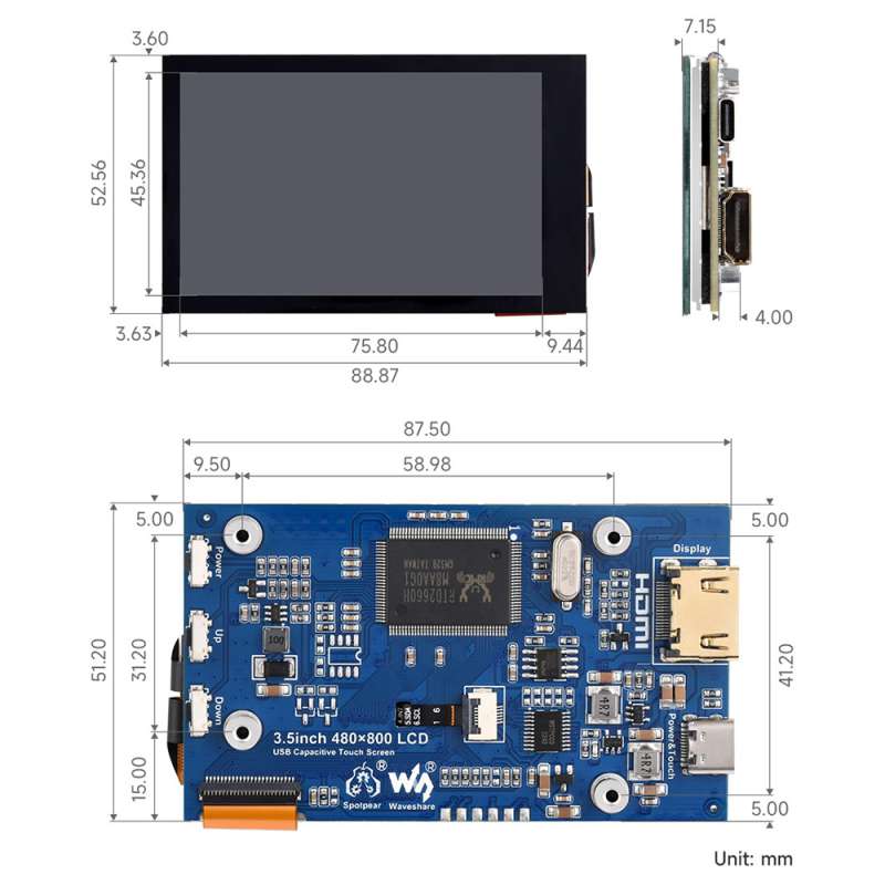 3.5 inch IPS Capacitive Touch  - огляд і ціна Pi Display